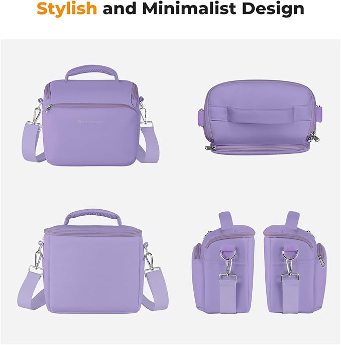 K&F CONCEPT Camera Sling Bag Small Crossbody Camera Case DSLR/SLR/Cute Compact Shoulder Photography Bags for Photographers-Purple