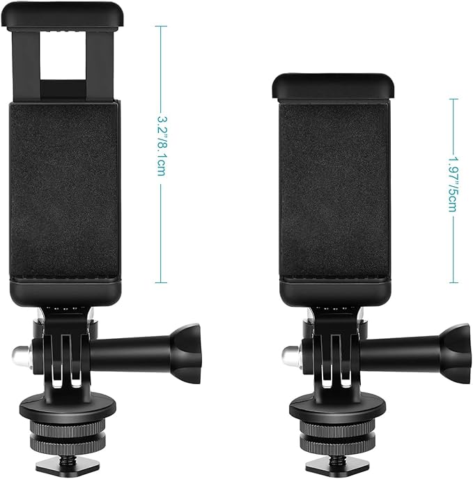 NEEWER Phone Holder/Hot Shoe Mount Adapter Kit Action Camera Mount Compatible with GoPro Hero 12 11 10 9 8 7 6 5 DJI OSMO Action 4 3 2 iPhone 15 Pro Max 14 13 Pro Samsung S23 for DSLRs Ring Light