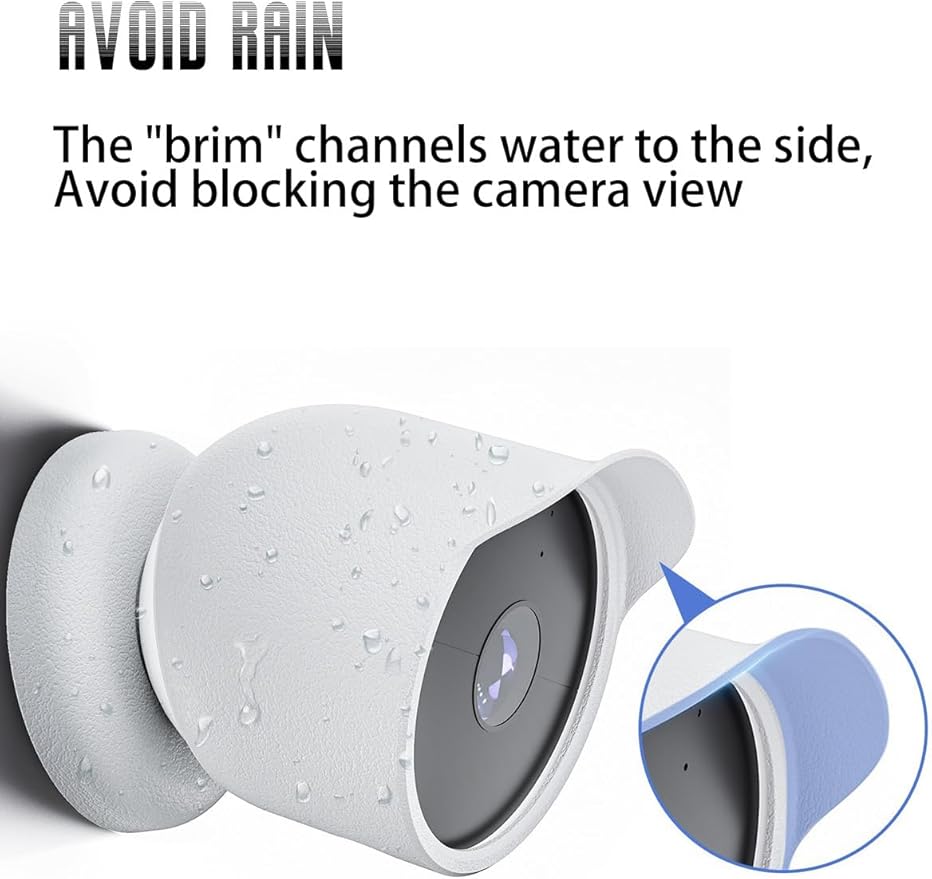 1-Pack Cover for Google Nest Cam Outdoor or Indoor (Battery, 2nd Gen), FJIASTB Soft Silicone Protective Case, Shockproof, Waterproof (White)