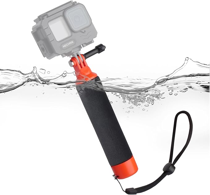 Mechrig Floating Handle Grip for GoPro Hero 12/11/10/9, Insta360 X4/X3, DJI Action 4/3 - High Buoyancy Waterproof Camera Float with Wrist Strap & Tripod Mount-933009