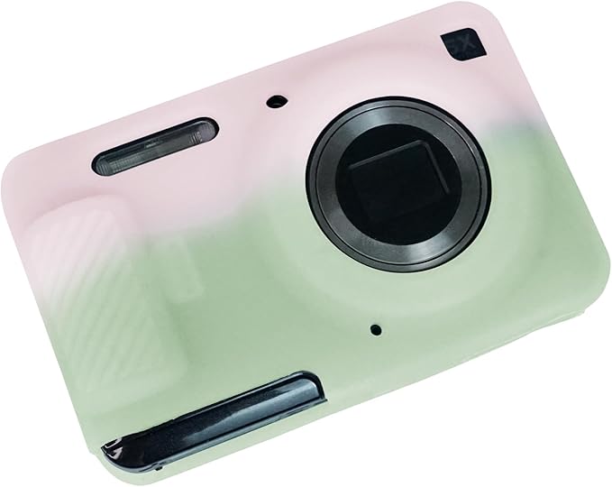 Easy Hood Camera Case for Kodak PIXPRO FZ55, Soft Silicone Cover Anti-Scratch Slim Fit FZ55 DSLR Camera Sleeve Body Skin Travel Protective Case, Pink Green