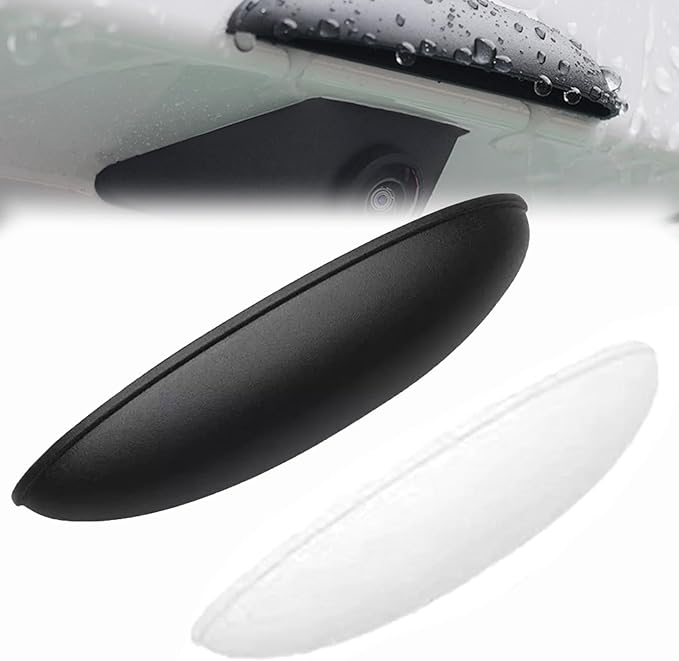 Rear View Backup Camera Cover, Car Rear Camera Rain Cover, Backup Camera Cover for Rain Car, Anti-Rain Reversing Cameras Protection, Universal Abs Rain Shield for Most Cars (Black+White)