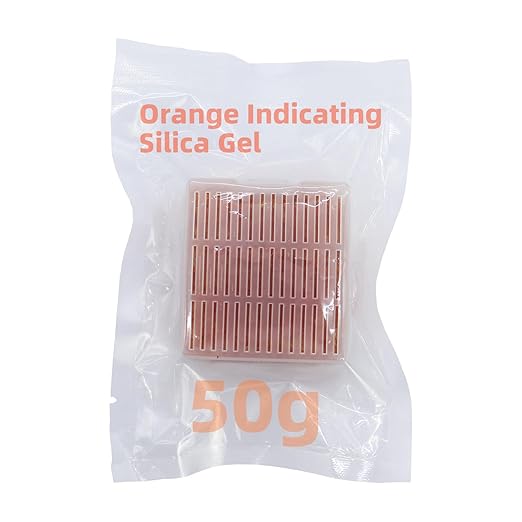 50 Gram 1 Packs Plastic Box Orange Color Indicating Silica Gel Beads Food Safe Desiccant Packs for Storage Silica Packets for Foods Electronics Closet 3D Filaments