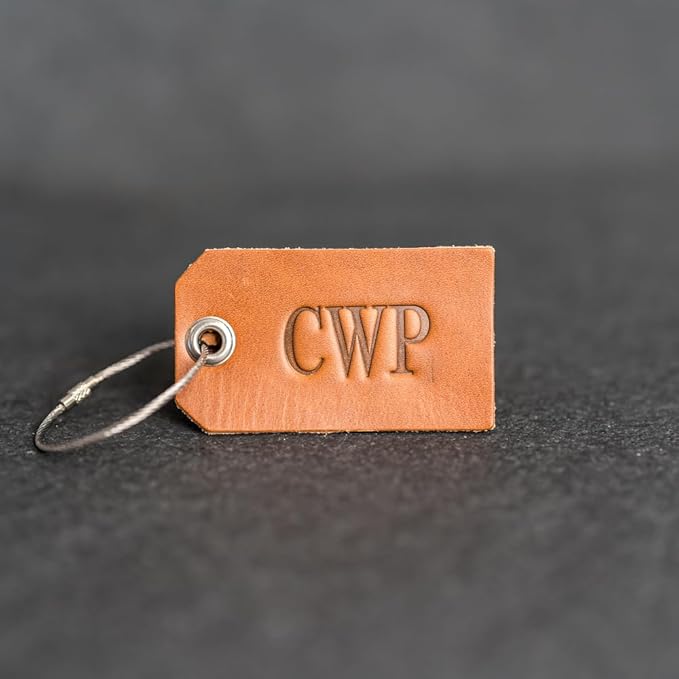 Ox & Pine Handmade Personalized Leather Luggage Tags - 100% Full-Grain Leather | 3.5" x 2" (Dark Brown)
