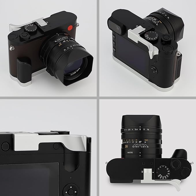 Haoge Metal Thumbs Up Hand Grip for Leica Q2 Camera THB-QS Silver Hot Shoe Thumb Up Rest