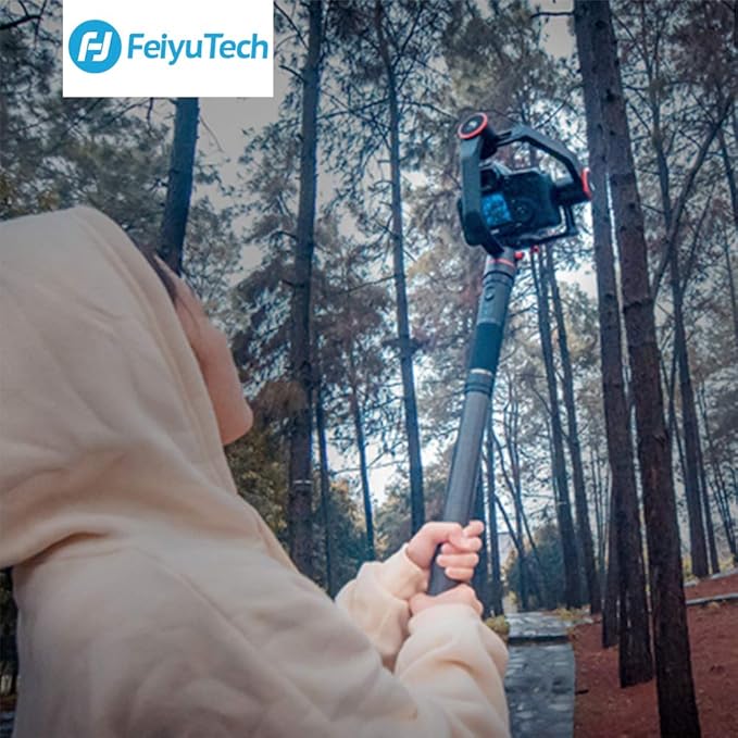 FeiyuTech 10.8" (275mm) Carbon Fiber Extension Pole – Lightweight, Durable with 1/4"-20 Screw, Compatible with Camera Gimbals, Tripods & Monopods