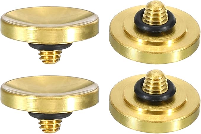 PATIKIL Camera Shutter Button, 4 Pack Soft Shutter Release Button Pure Copper Camera Button Concave Suitable for Nikon for Fujifilm for Leica DSLR/SLR Camera, Golden