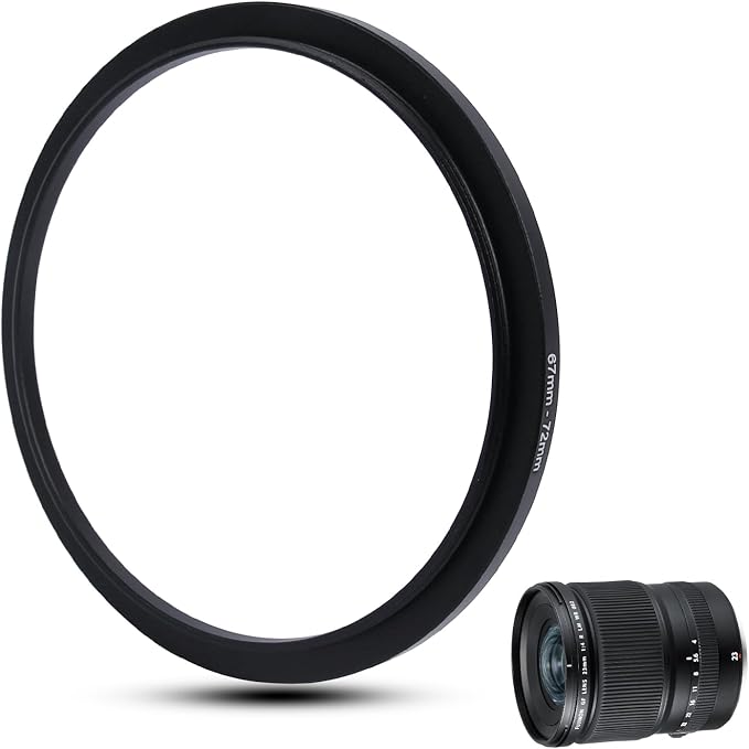 Metal Step Up Ring Filter Adapter - 67mm to 72mm - Metal Ring Step Up Rings Adapter Filter Compatible with All 72mm UV, CPL, ND, Lens Hood, Threaded Lens ect