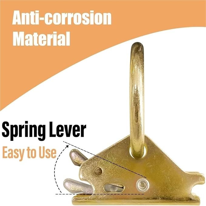 Cargo Steel E-Ring Tie Down Hooks 4/8PCS E-Track O-Ring Anchors - Steel Tie-Down (Enclosed Flatbed Trailers) for E-Track Rail/Single System(8pcs)