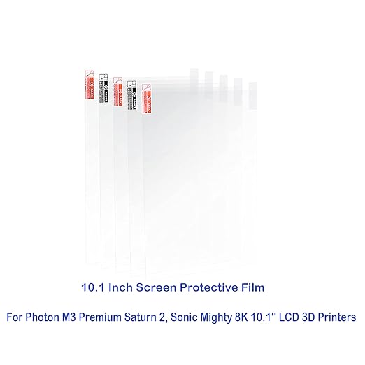 5PCS Screen Protector for Anycubic Photon M3 Premium Saturn 2, Resin 3D Printer 10.1'' Screen Protective Film for Photon M3 Premium Saturn 2, Sonic Mighty 8K 10.1'' LCD 3D Printers