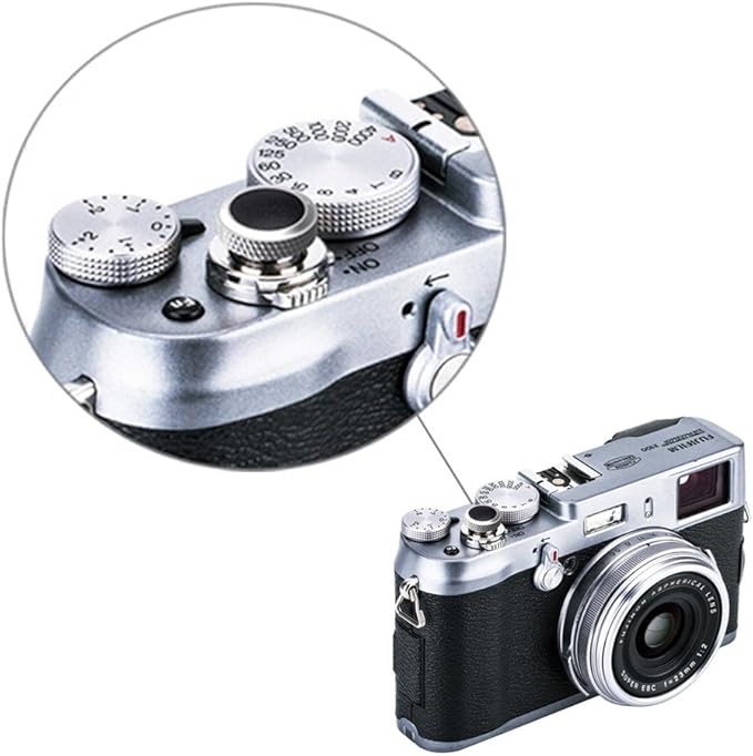 JJC Camera Soft Release Button, Shutter Button for Fuji Fujifilm X-T5 X-T4 X-T50 X-T30 III II X-PRO3 X100VI X100V X-E5 X-E4 X Half GFX100RF Sony RX1R II RX10 IV III Leica Q3 Nikon Df Zf F3