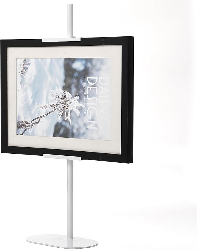 Adjustable Tabletop Easel Stand - Up to 28" Height, Metal Easel Stands for Sign, White Modern Picture Easels for Display, Heavy Duty Easels with Base for Art Paintings Photos