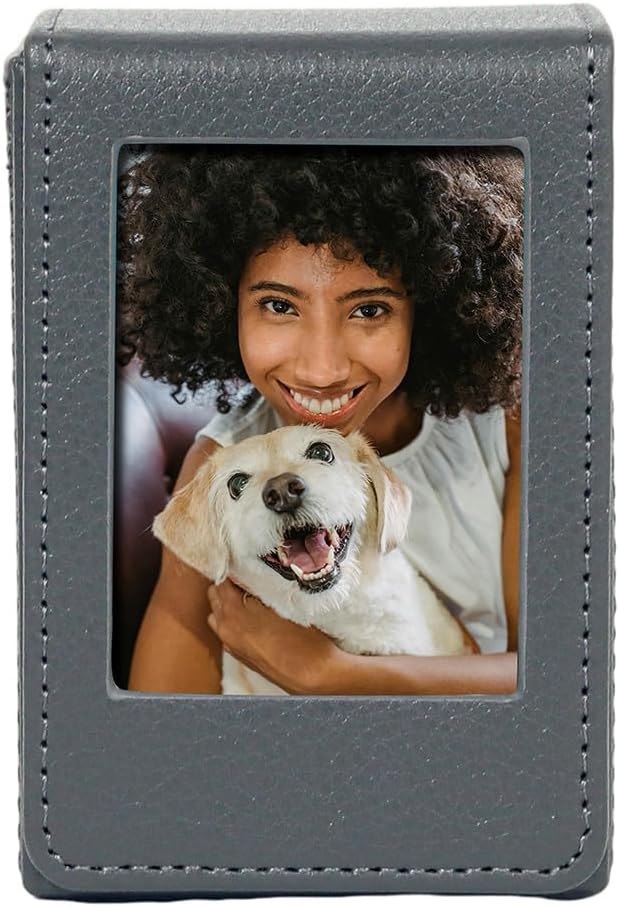 Orga'Neat Picture Holder Storage Case for Fujifilm Instax Mini Film 12/11/90/40/9/8/7/7+/EVO, Instax Mini PU Leather Photo Holder with Pocket Outside, up to 50 Photos (Grey)