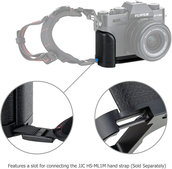 Metal X-T30 III Hand Grip L Bracket for Fuji Fujifilm XT30III X-T30III XT30II X-T30 X-T20 X-T10 Anti-Slip Handgrip Holder,with Battery Memory Card Compartment Opening & Speaker Hole, Replaces MHG-XT10