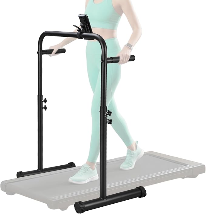 Leinuosen 24.4 Inch Handle Bar for Walking Pad Only with Phone Holder Stainless Steel Increase Height Walking Pad Handle Bar Adjustable Handrail Height from 38.58 to 47.24 Inch
