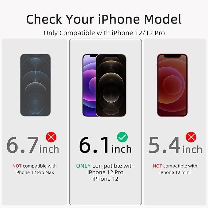 ruwa Screen Protector for iPhone 12/12 Pro [6.1 Inch] [3-Pack] Tempered Glass Film with Easy Installation Frame, Ultra HD, 9H Hardness, Scratch Resistant, Full Coverage, Case Friendly