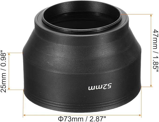 PATIKIL 49mm Camera Lens Hood, Rubber Collapsible Lens Protector Anti-Reflection Blocks Excess Sunlight Enhance Camera Photography and Video for Nikon, for Fujifilm, for Pentax, for Leica