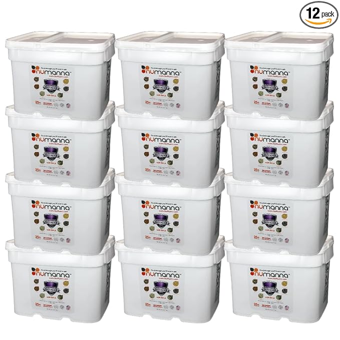 Numanna Defender Pack with Meat Bucket 2,592 Servings | 12-Months Emergency Food Supply | Easy-to-Prepare Survival Meals for Prepping, Camping & Daily Use | 25+ Year Shelf Life | Made in USA