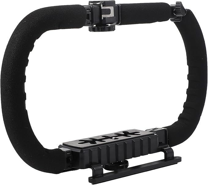 Camera Stabilizer Handheld Grip for DSLR and Smartphone, Dual-Sided Anti-Shake Rig, Professional Video Support Bracket for Vlogging and Filmmaking