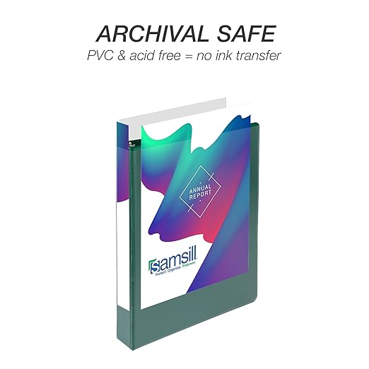 Samsill Durable 1 inch 3 Ring Binder, Made in USA, D Ring Binder, Customizable Clear View Cover, Basic Assortment, 4 Pack