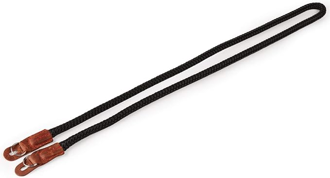 MegaGear SLR, DSLR Sierra Series Genuine Leather Camera Shoulder or Neck Strap, Black, Large - 100cm/39inc