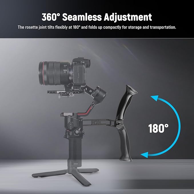 NEEWER BASIC Adjustable Gimbal Sling Handle Grip Compatible with DJI Ronin RS4 Mini RS4 RS4 Pro RS3 Mini RS 3 Pro RS 2 RSC 2 Stabilizer, Ergonomic Handgrip Low Angle Shots Accessories Expansion, CA143