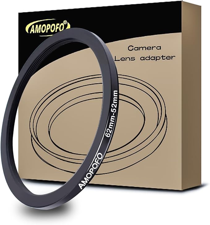 62mm to 52mm Camera Filter Ring /62mm to 52mm Step-Down Ring Filter Adapter for 52mm UV,ND,CPL,Metal Step-Down Ring