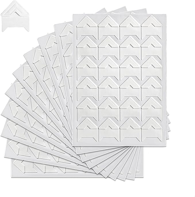Self-Adhesive Acid Free Photo Corners for Scrapbooks | Memory Books | 240 Count | White