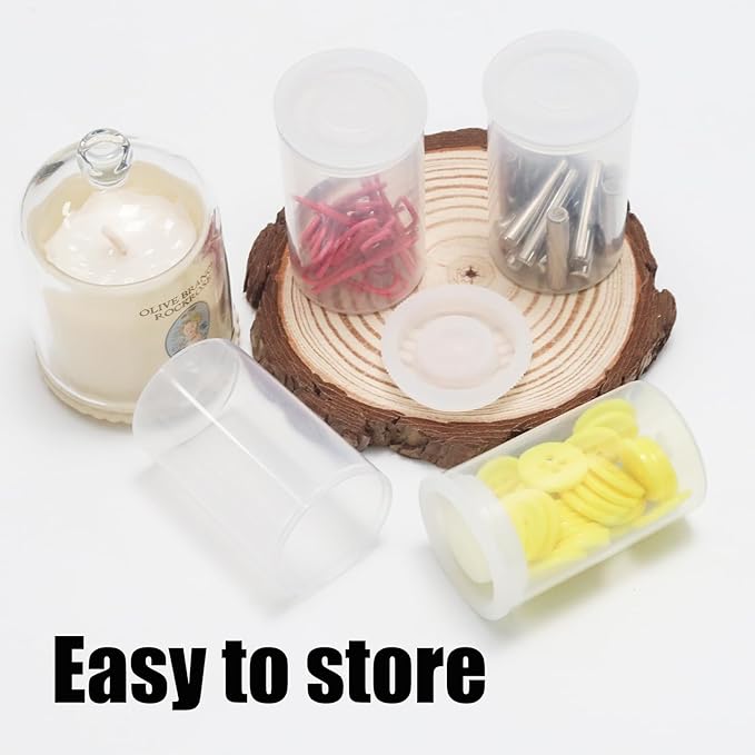 PINE & LINEN 12pcs Clear Film Canisters with Lids,33mm/1.3inch Caliber Plastic Film Canisters Camera Reel Containers, Storage Containers for Science Art Projects/Sewing Hobbyists