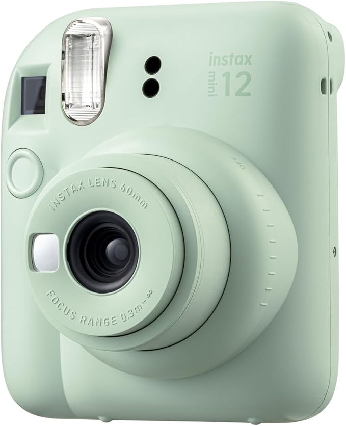 Fujifilm Instax Mini 12 Instant Camera Mint Green Bundle with Fuji Instax Mini Film Value Pack (60 Sheets) + Protective Carrying Case + Photo Album + Microfiber Cleaning Cloth