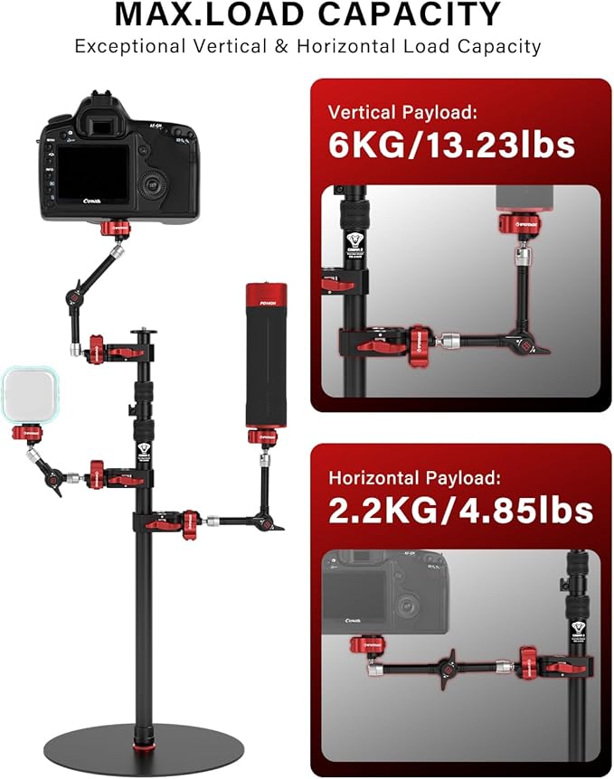 IFOOTAGE Magic Arm Spider Crab MA3-4,Camera Arm with 1/4''&3/8''Screw,7inch Articulating Arm for Video Monitor,Flash Light,Microphone,LED,Monitor,Payload 13.23lbs/6kg