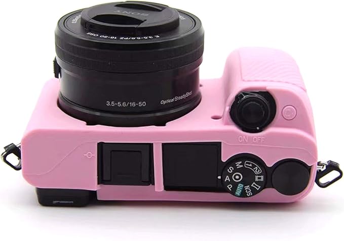 Professional Secure Silicone Camera Cases Bag Housing Rubber Body Skin for Sony Alpha a6400 Mirrorless Camera (Pink)