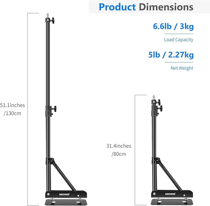 Neewer Wall Mounting Triangle Boom Arm for Ring Light, Monolight, Softbox, Reflector, Umbrella, and Photography Strobe Light, Support 180 Degree Rotation, Max Length 4.3 feet/130cm (Black)
