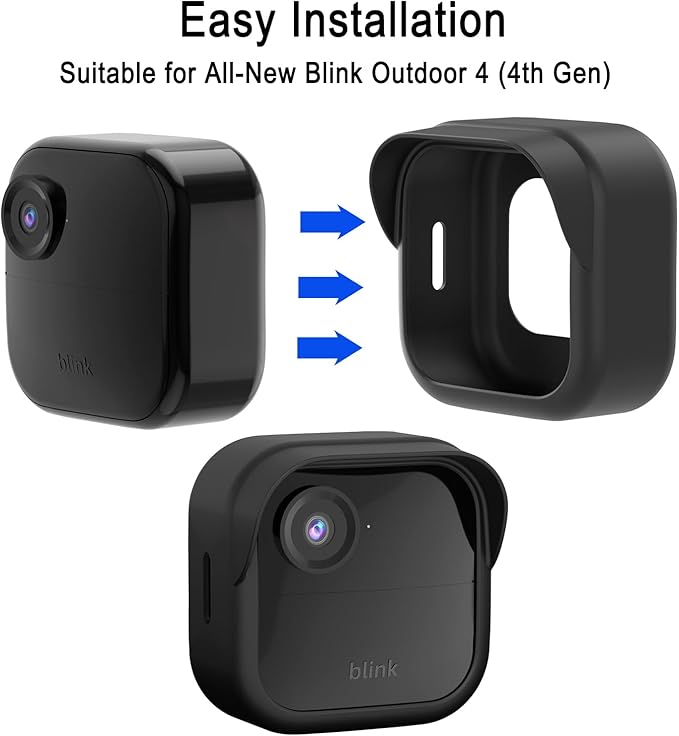 Silicone Case Cover for Blink Outdoor 4/Blink Outdoor 2K+, Weatherproof Silicone Cover Skin Provides Full Camera Protection, for All-New Blink Outdoor 4 Home Security Camera (Black)