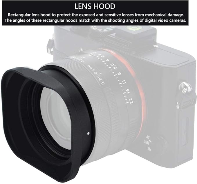 Qiilu Square Lens Hood Shade, Accessory for Camcorder Digital for DV and Digital Video Camera Lens Filter(52mm)