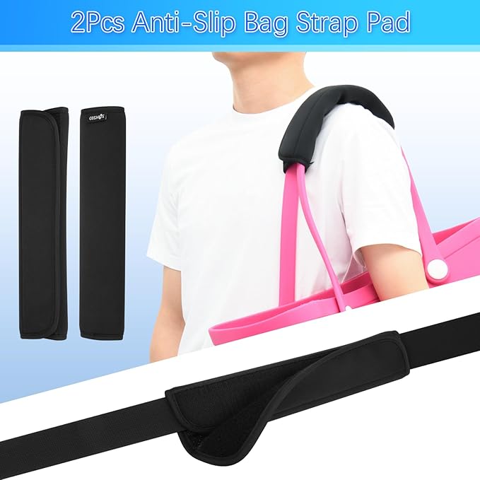 Cosmos 2 Pcs Neoprene Shoulder Strap Pads Universal Cushion Shoulder Pad Replacement for Laptop Bag, Messenger, Travel Duffel, Guitar, Car Seat Shoulder Strap Padding, 10 in, Anti-Slip Design