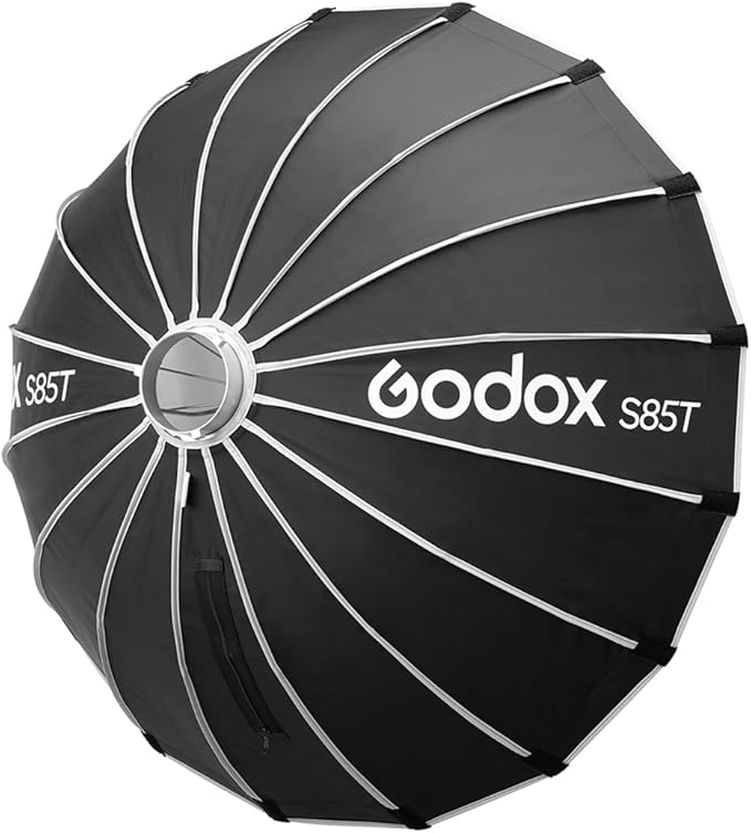 Godox Softbox Godox S85T 85cm/33.5in Quick Release Umbrella Softbox, Bowens Mount with Removable Front and Inner Diffusers for Photography, Live Streaming and Travel
