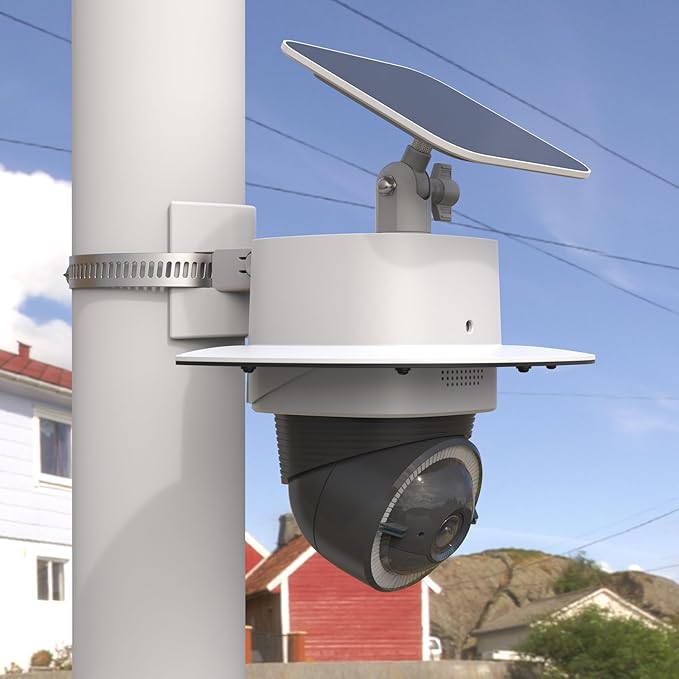 Koroao Pole Mounting Bracket & Outdoor Camera Sun Rain Shade Shield Cover Compatible with eufy Security 4G LTE Cam S330 Camera (Pole Mount)