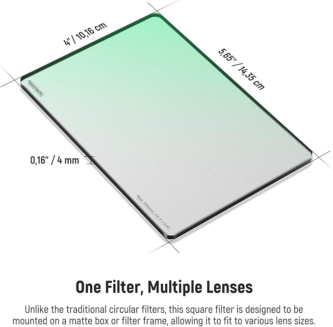 NEEWER 1/4 Black Diffusion Effect 4"x5.65" Cinema Square Filter (Rectangular) with HD Optical Glass Compatible with Tilta Compatible with SmallRig Matte Box for Dreamy Cinematic Photo Videography