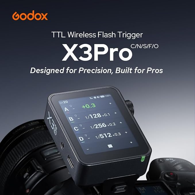 Godox X3 Pro C X3 PRO-C TTL Wireless Flash Trigger for Canon Camera,2.4GHz LCD Touchscreen Flash Transmitter,Built-in Lithium Battery, X3 C Updated Version