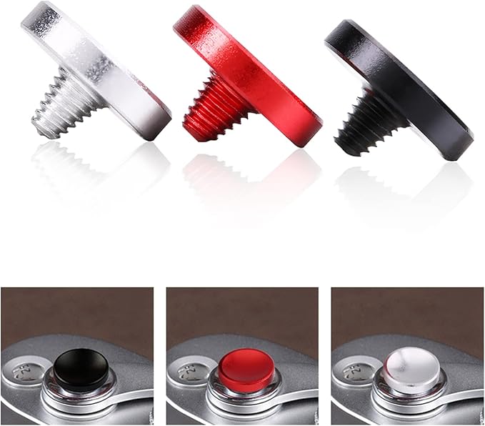 Acouto Soft Shutter Release Buttons 3pcs Universal Aluminium Alloy Camera Shutter Release Buttons with Concave Fit for for for Red+Black+Silver