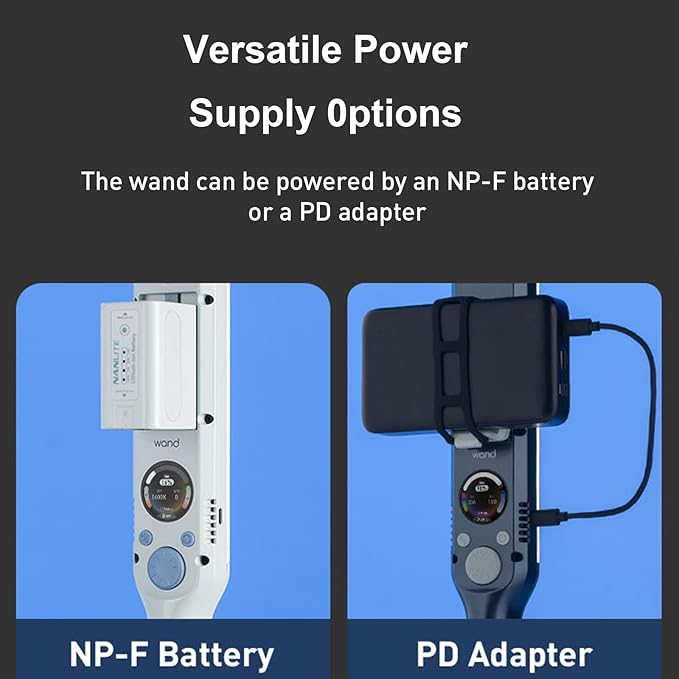 NANLITE Wand 30W RGB Full-Color Handheld Fill Light, 2700-7500K Dual Color Temperature, Bluetooth App Control, Suitable for Vlogging/Livestreaming/Portrait Photography (Mint Blue)