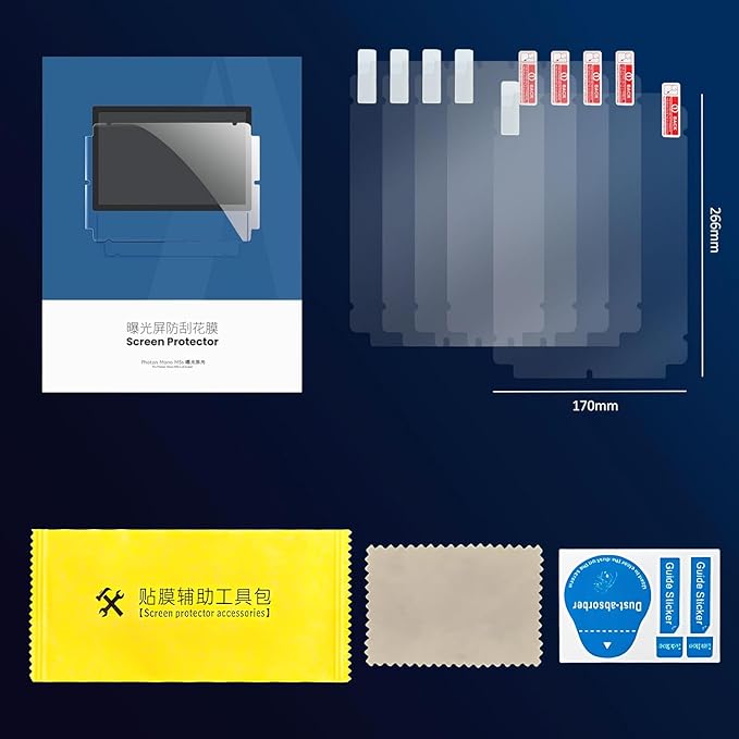 Photon MONO M5s 3D Printer Screen Protector,Original Protective Film 5Pcs for 10.1 inch LCD SLA UV Resin 3D Printer-Thickness 0.1mm-ONLY for Photon MONO M5s&M5s Pro NOT for Photon MONO M5