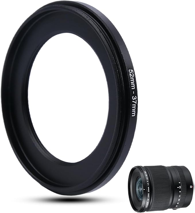 Metal Step Down Ring Filter Adapter - 52mm to 37mm - Metal Ring Step Down Rings Adapter Filter Compatible with All 37mm UV, CPL, ND, Lens Hood, Threaded Lens ect