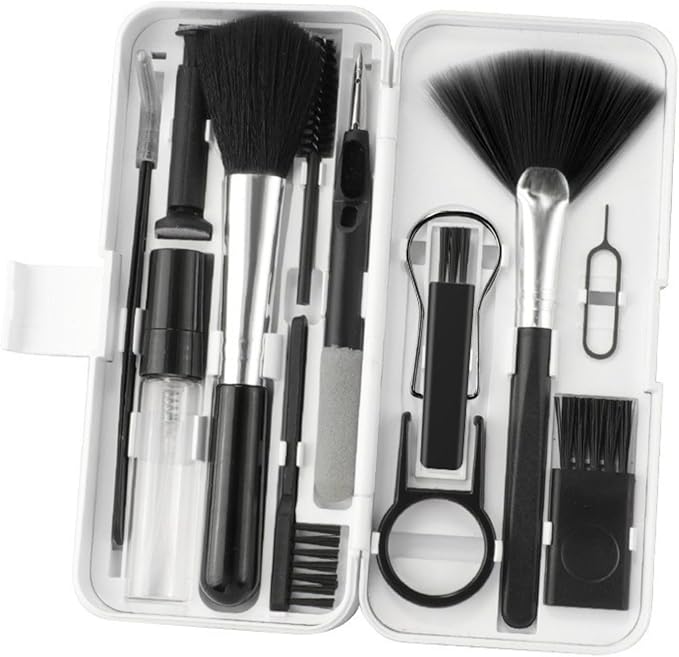 18-in-1 Multifunctional Cleaning kit | All-Purpose Tool Keyboard Camera Screen Cleaning + Stand Storage Box | Office Desk, Photography Hobby, Business Trip