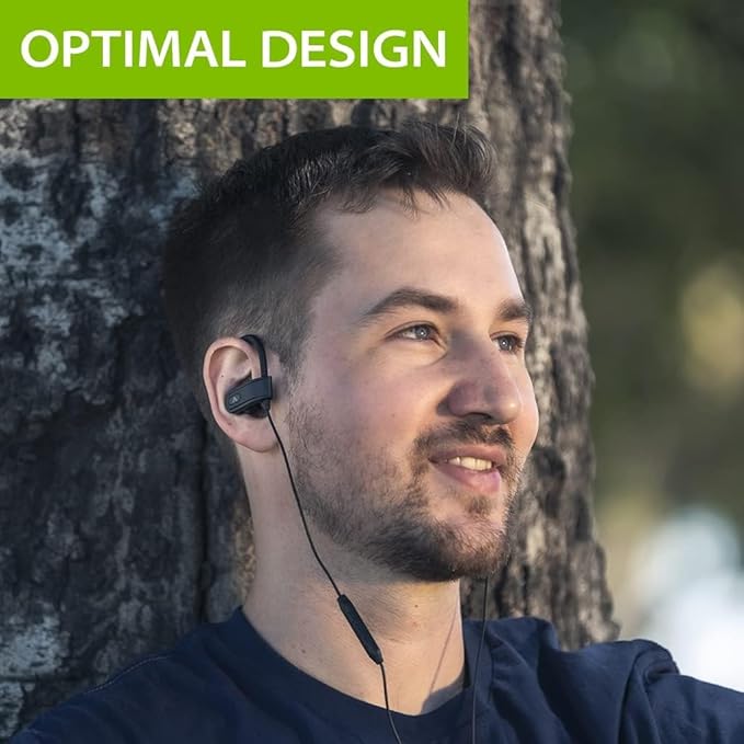 Avantree E171 - AUX 3.5mm Wired Earbuds with Microphone & in-Line Volume Control, Compatible with Traditional 3.5mm AUX Phones Corded Headphones with Ear Hook for Running & Sports, Black