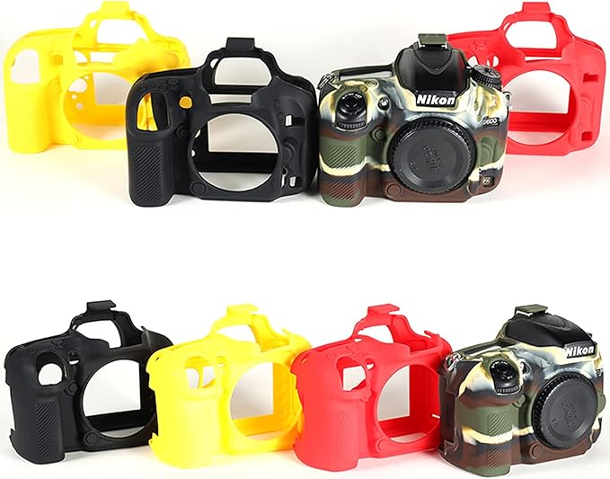 Surpassed Professional Secure Silicone Camera Cases Bag Housing Rubber Body Skin for Nikon D610 D600 DSLR Camera Protective Case (Yellow)
