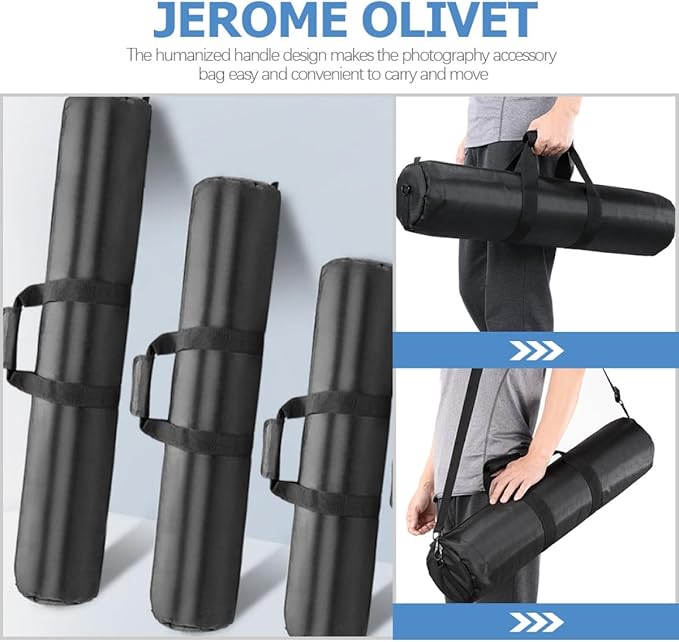 Thick Padded Tripod Bag with Shoulder Strap 65cm Photography Tool Carrying Case for Light Stands and Outdoor Photo Accessories