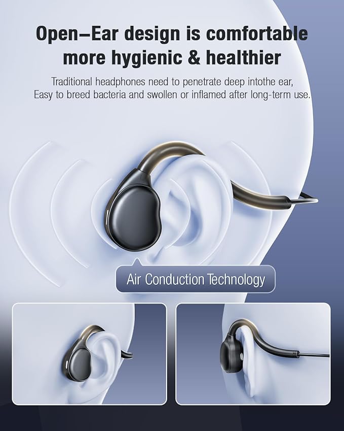 USB-C Wired Headphones,Open Ear Headphones with Mic, Plug in Headset with Premium Sound Type-C Headset Perfect for with Laptop, New iPhone 15 & 16, Samsung & Android Type C Phones- Black