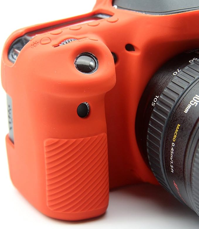 Professional Secure Silicone Camera Cases Bag Housing Rubber Body Skin for Canon EOS 80D Digital SLR Camera Protective Case (Red)